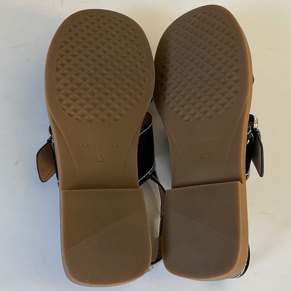 AEROSOLES Cassa Black Patent Faux Leather Sandals Size 8.5 Never Worn - Picture 6 of 8